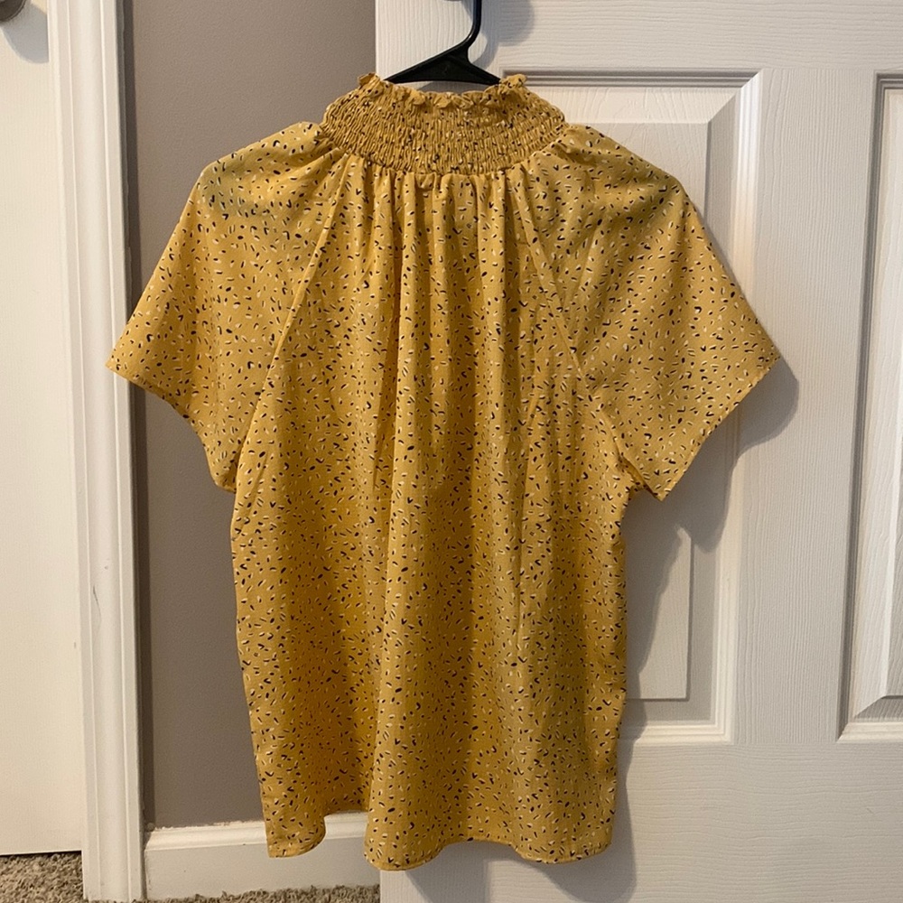Large, Yellow turtle neck blouse from shein